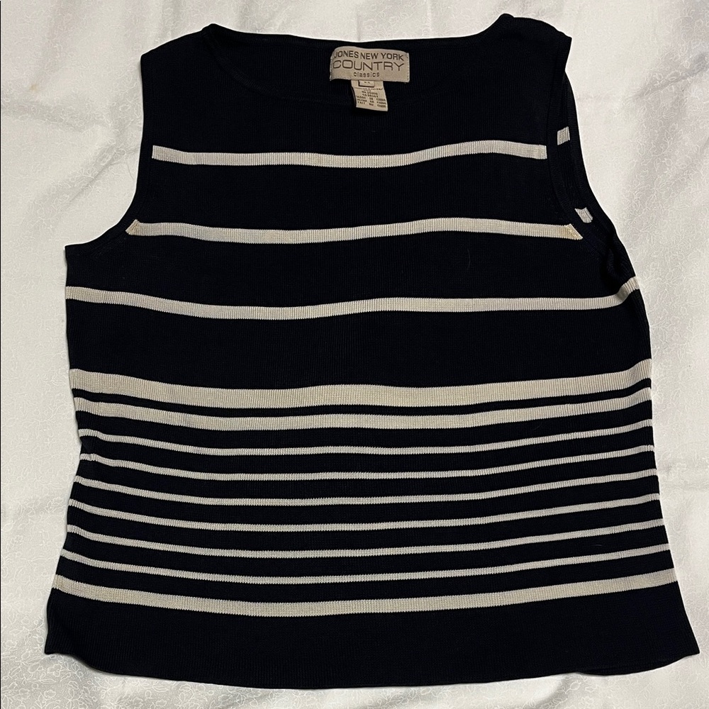 Jones New York knit vintage sleeveless top/tank 100% silk